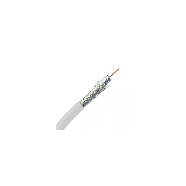 Swe-Tech 3C Quad Shielded Bulk RG6 Coaxial Cable, White, 18 AWG, Solid CCS Core, Pullbox, 1000 foot - FWT10X4-191TH