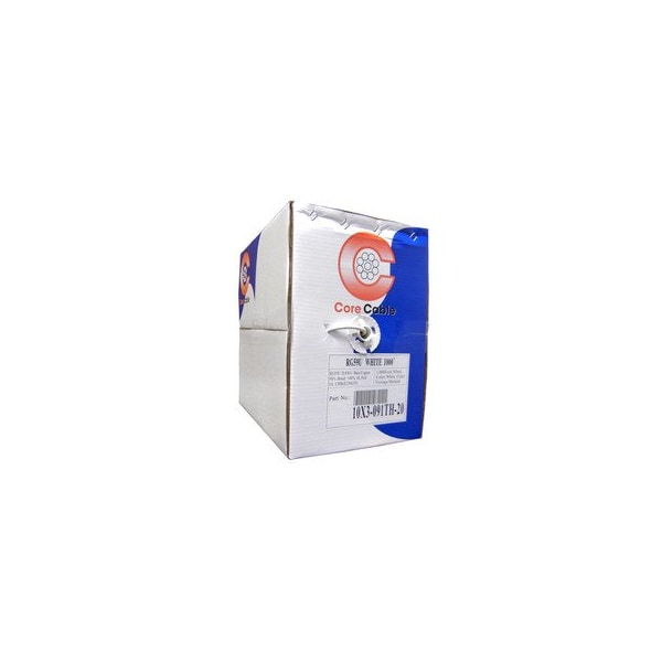 Swe-Tech 3C Plenum Bulk RG59 Coaxial Cable, White, CMP, 20 AWG, Pullbox, 1000 foot - FWT11X3-091TH-20