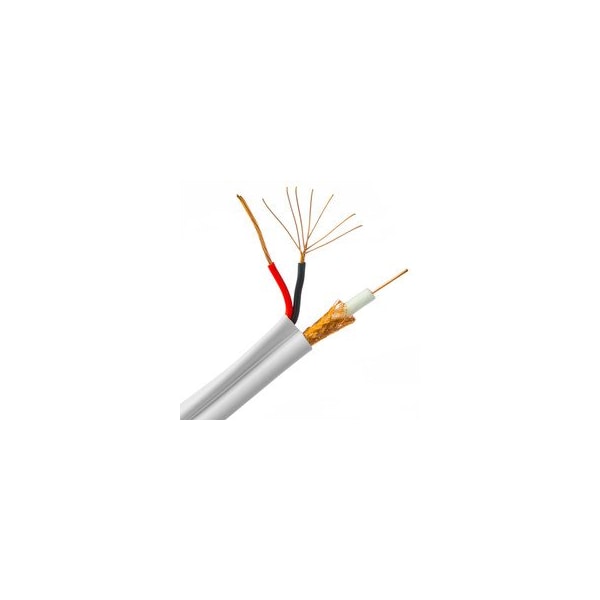 Swe-Tech 3C Plenum RG59 Siamese Coaxial + Power Cable, 20AWG Solid Copper Coax, 18/2 Stranded Copper Power, 500ft - FWT11X3-18291NF