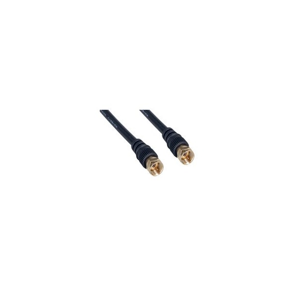 Swe-Tech 3C RG59 F-pin Coaxial Cable with Gold connectors, Black, F-pin Male, 25 foot - FWT10X2-01125G