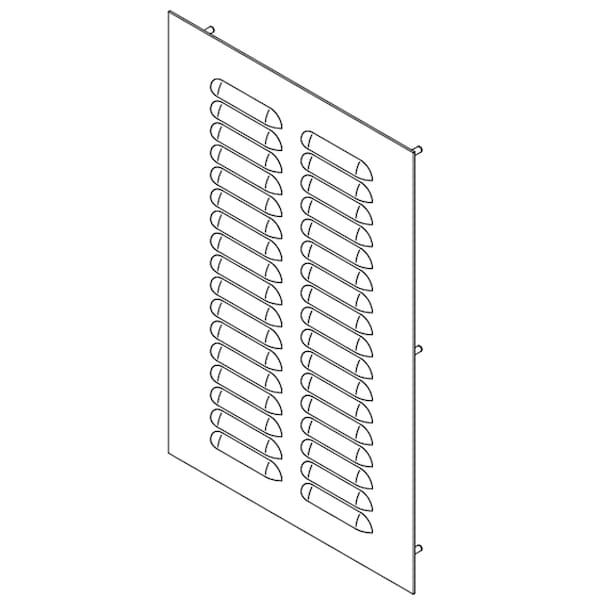 Hammond Louvered Vent Kit, 16.12 in. H x 10.3 in. W, Steel - 1481L3R1510GY