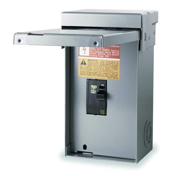 Interruptor de seguridad de un solo tiro Square D, servicio general, 240V CA, 2PST, 100 A, NEMA 3R - QO2000NRB