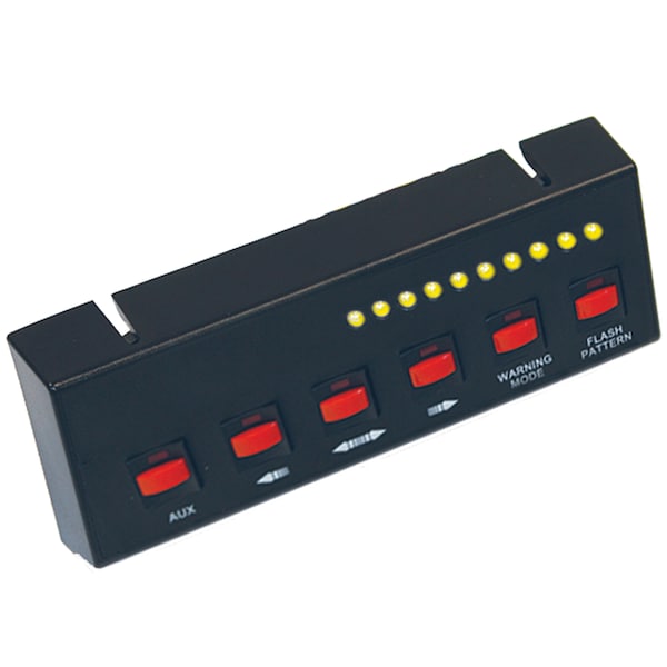 Panel de Interruptores Pre-Cableado Negro de Buyers Products 6 Interruptores 4 Encendido/Apagado 2 Momentáneos - 6391207
