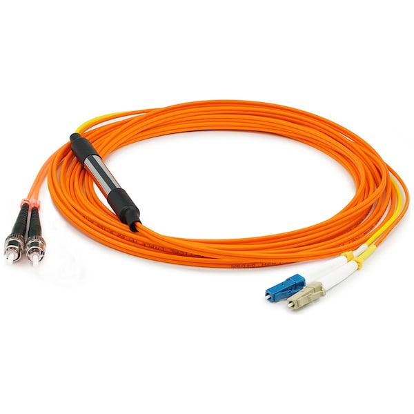 Adaptador de fibra óptica naranja duplex clasificado para cableado vertical LC (macho) a ST (macho) de 1M - ADD-MODE-STLC6-1