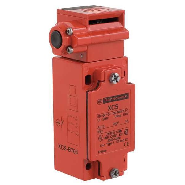 Interruptor de seguridad de interbloqueo Telemecanique Sensors 2NC/1NO Nema 4, 4X, 12 IP 67 - XCSB703