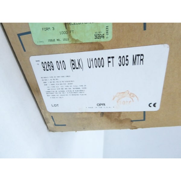 Belden BLACK COAX CABLE 22AWG 1000FT WIRE - 9269 010