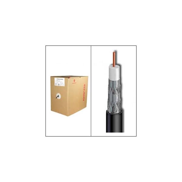 Cable Coaxial RG6 CMR de Cuádruple Blindaje de CCS Bestlink Netware - 500 pies - Negro - 202803