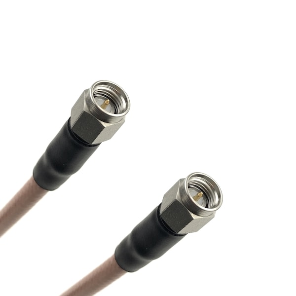 Remington Industries RG-400 Coaxial Cable Assembly w/SMA (Male) to SMA (Male) Connectors, 50 Ohm Impedance, 25 ft Length - R-CX-1000-300