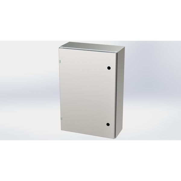 Saginaw Control & Engineering 304 Stainless Steel Electrical Enclosures, 30 in H, 8 in D, 20 in W, NEMA 3R, 4, 4X, 12, 13, Hinged - SCE-30EL2008SSLP