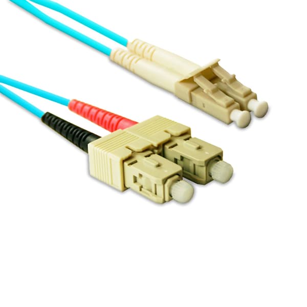 Enlace de fibra óptica SC-LC OM4 10M 50/125 Multimodo Aqua - SCLC-OM4-10M-ENC