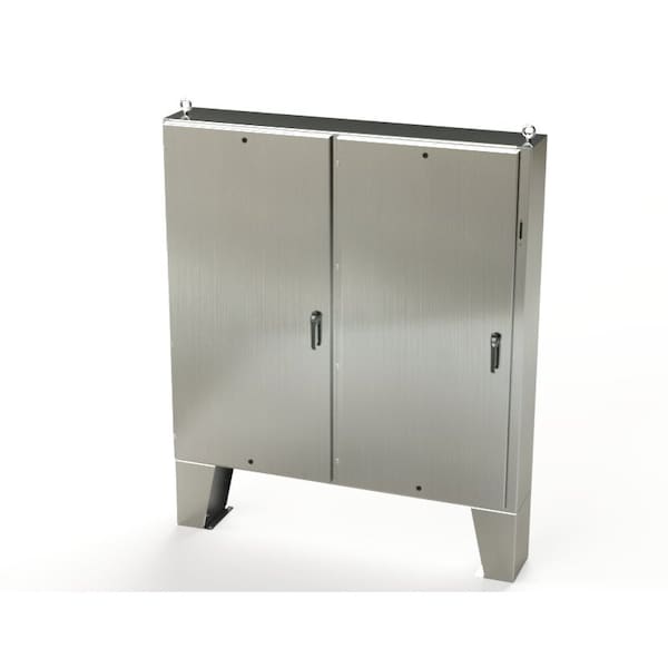 Saginaw Control & Engineering 304 Stainless Steel Electrical Enclosures, 72 in H, 12 in D, 73 in W, NEMA 3R, 4, 4X, 12, 13 - SCE-72XEL7312SSLP