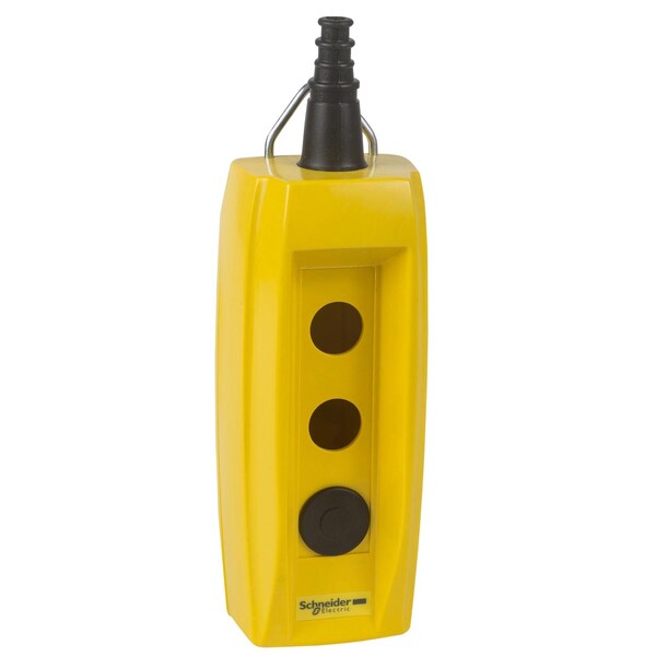 Estación de control colgante vacía de Schneider Electric, Harmony XAC, de plástico, color amarillo, con 2 recortes, para cables de 7 a 13 mm - XACB020