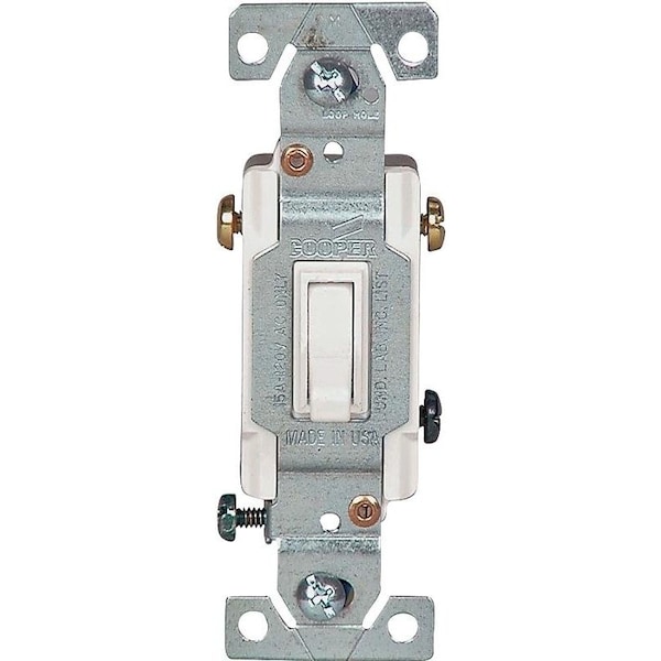 Interruptor de palanca Eaton Wiring Devices, 15 A, 120 V, Material de carcasa de policarbonato, Blanco - 1303-7W
