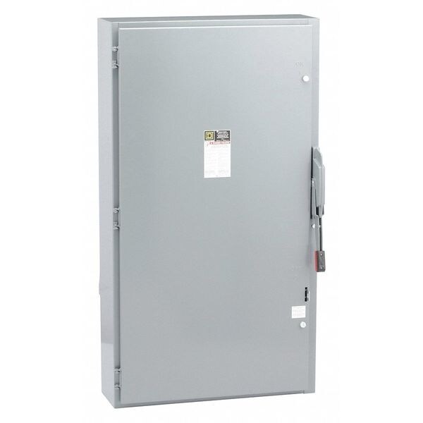 Interruptor de seguridad fusible Square D, resistente, 600V CA, 3 polos, 400 A, NEMA 1 - H365N