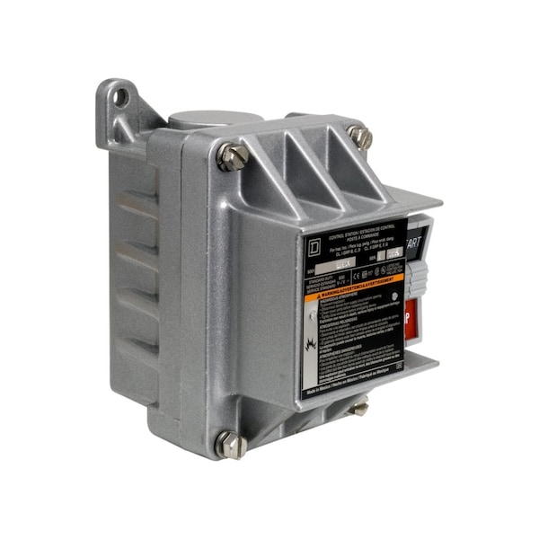 Estación de control completa de Schneider Electric, Harmony 9001B, 2 botones de empuje START-STOP, con bloqueo, 5A, 600V AC, 1NO + 1NC NEMA 7/9 - 9001BR204.