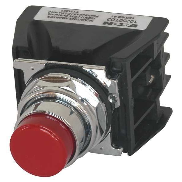 Botón pulsador Eaton para ubicaciones peligrosas con contactos, 30 mm, 1 contacto normalmente cerrado (NC), 1 contacto normalmente abierto (NO), color rojo - 10250T708R