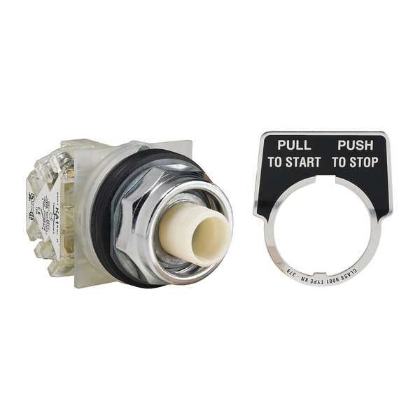 Botón pulsador no iluminado Schneider Electric, 30 mm, 1NA/1NC, sin cubierta - 9001KR9H13
