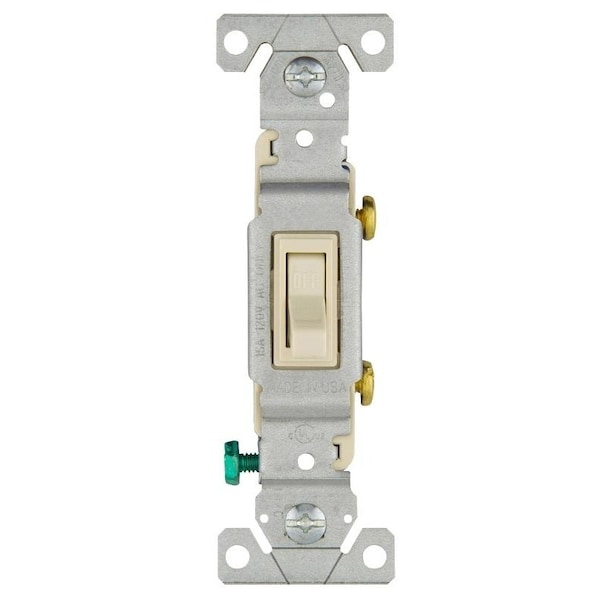 Interruptor de palanca Eaton Wiring Devices, 15 A, 120 V, Material de carcasa de Policarbonato, Color Almendra Claro - 1301-7LA