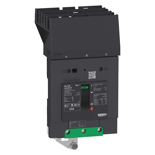 Square D Molded Case Circuit Breaker, BGA Series, 70A, 3 Pole, 347/600V AC, 65kA at 240V AC, B Curve - BGA36070
