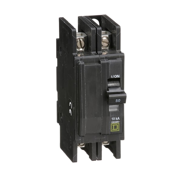 Square D Miniature Circuit Breaker, QOU Series, 50A, 2 Pole, 120/240V AC, 10kA at 120/240V AC - QOU250B