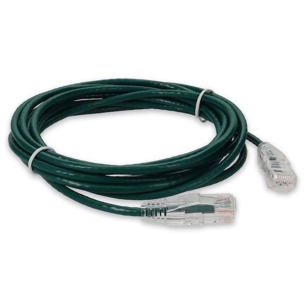 Add-On 10FT RJ-45 MALE TO RJ-45 MALE CAT6A STRAIGHT BOOTED, SNAGLESS GREEN SL - ADD-10FSLCAT6A-GN