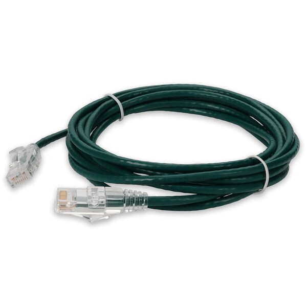 Add-On 10FT RJ-45 MALE TO RJ-45 MALE CAT6A STRAIGHT BOOTED, SNAGLESS GREEN SL - ADD-10FSLCAT6A-GN