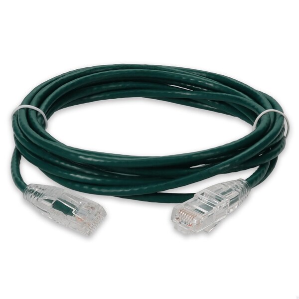 Add-On 10FT RJ-45 MALE TO RJ-45 MALE CAT6A STRAIGHT BOOTED, SNAGLESS GREEN SL - ADD-10FSLCAT6A-GN