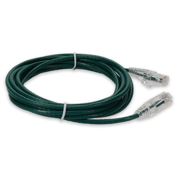 Add-On 10FT RJ-45 MALE TO RJ-45 MALE CAT6A STRAIGHT BOOTED, SNAGLESS GREEN SL - ADD-10FSLCAT6A-GN