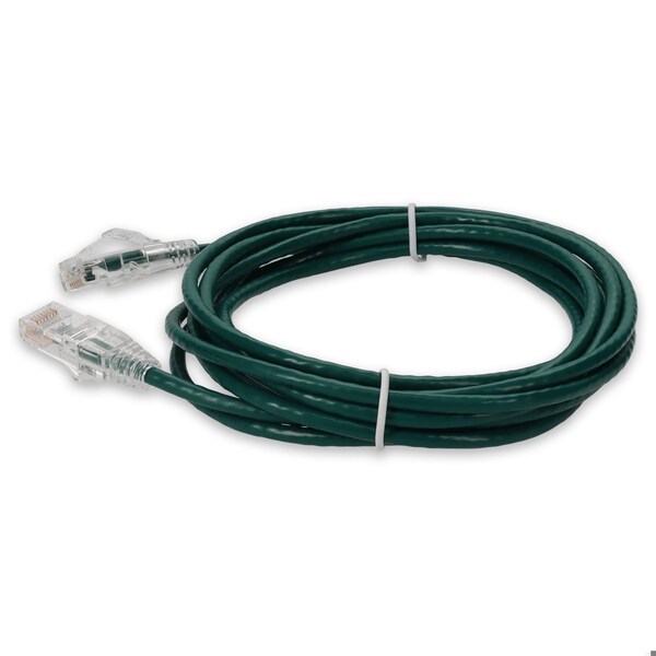 Add-On 10FT RJ-45 MALE TO RJ-45 MALE CAT6A STRAIGHT BOOTED, SNAGLESS GREEN SL - ADD-10FSLCAT6A-GN