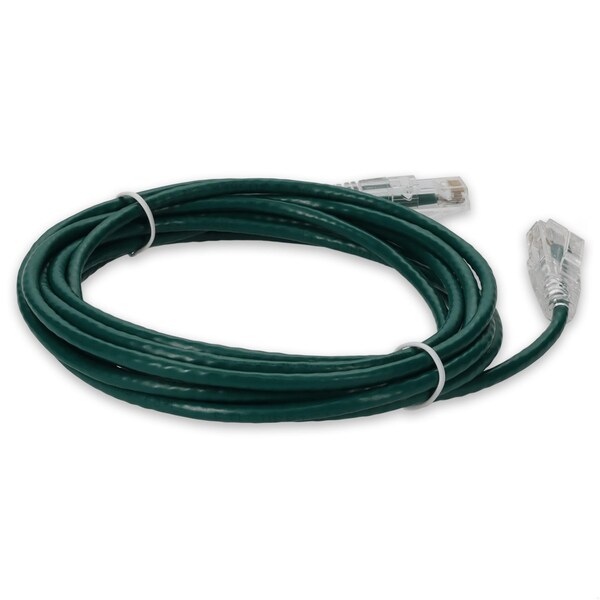 Add-On 10FT RJ-45 MALE TO RJ-45 MALE CAT6A STRAIGHT BOOTED, SNAGLESS GREEN SL - ADD-10FSLCAT6A-GN
