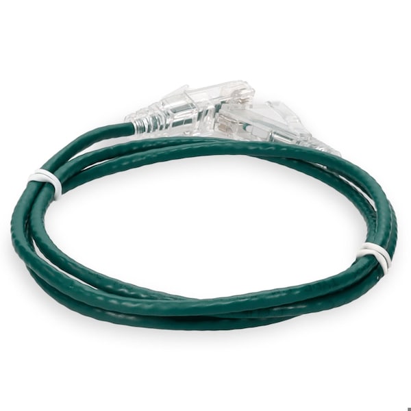 Add-On 6FT RJ-45 MALE TO RJ-45 MALE CAT6 STRAIGHT GREEN SLIM UTP COPPER PVC P - ADD-6FSLCAT6-GN