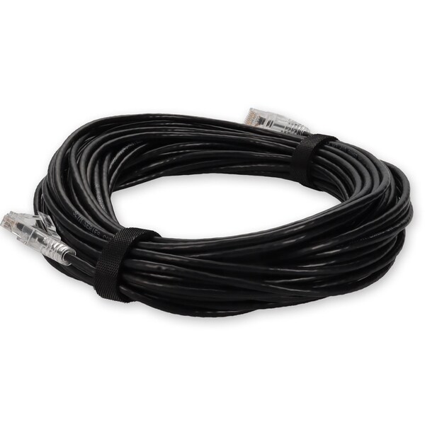 Add-On 25FT RJ-45 MALE TO RJ-45 MALE STRAIGHT BLACK CAT6 SLIM UTP COPPER PVC - ADD-25FSLCAT6-BK