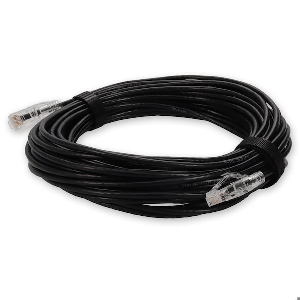 Add-On 25FT RJ-45 MALE TO RJ-45 MALE STRAIGHT BLACK CAT6 SLIM UTP COPPER PVC - ADD-25FSLCAT6-BK