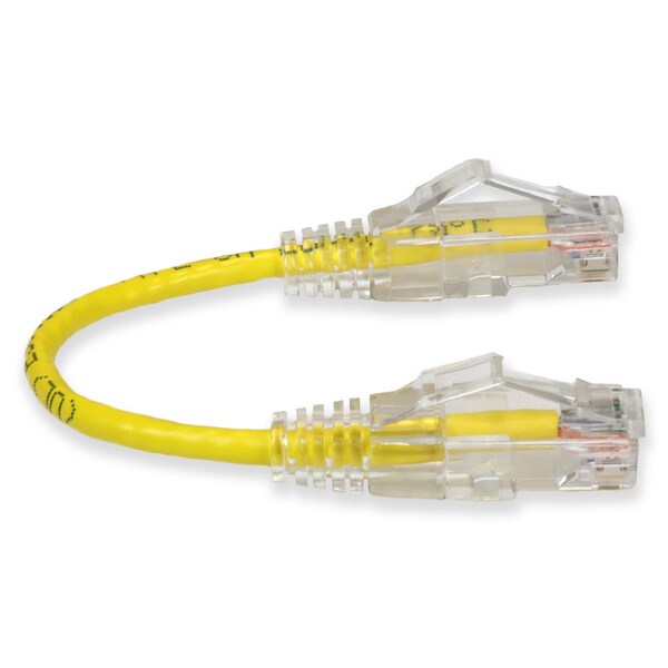 Adaptador 6IN RJ-45 MACHO A RJ-45 MACHO CAT6 RECTO AMARILLO DELGADO UTP DE COBRE PVC - ADD-0-5FSLCAT6-YW