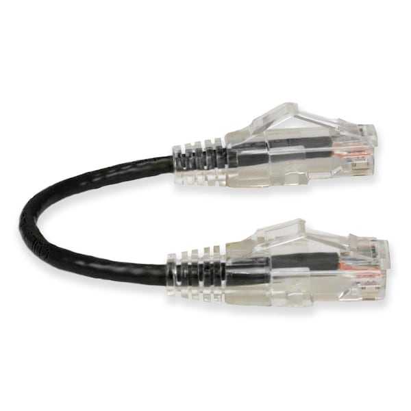 Cable macho a macho CAT6 RJ-45 de 6 pulgadas en negro
