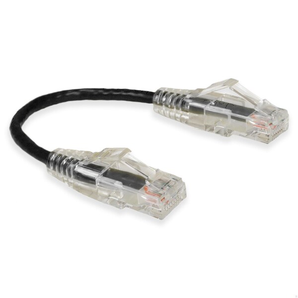 Cable macho a macho CAT6 RJ-45 de 6 pulgadas en negro
