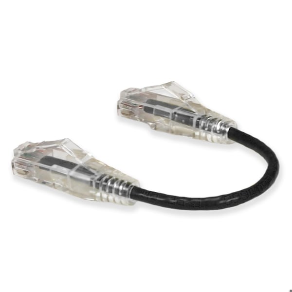 Cable macho a macho CAT6 RJ-45 de 6 pulgadas en negro