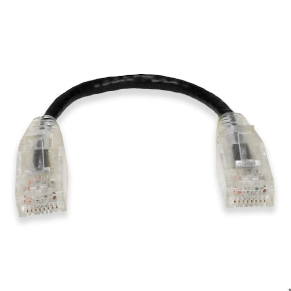 Cable macho a macho CAT6 RJ-45 de 6 pulgadas en negro