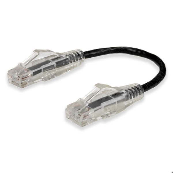 Cable macho a macho CAT6 RJ-45 de 6 pulgadas en negro