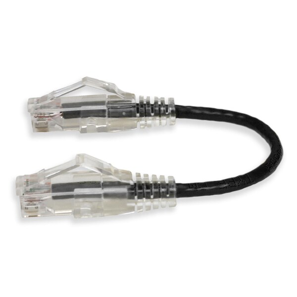 Cable macho a macho CAT6 RJ-45 de 6 pulgadas en negro