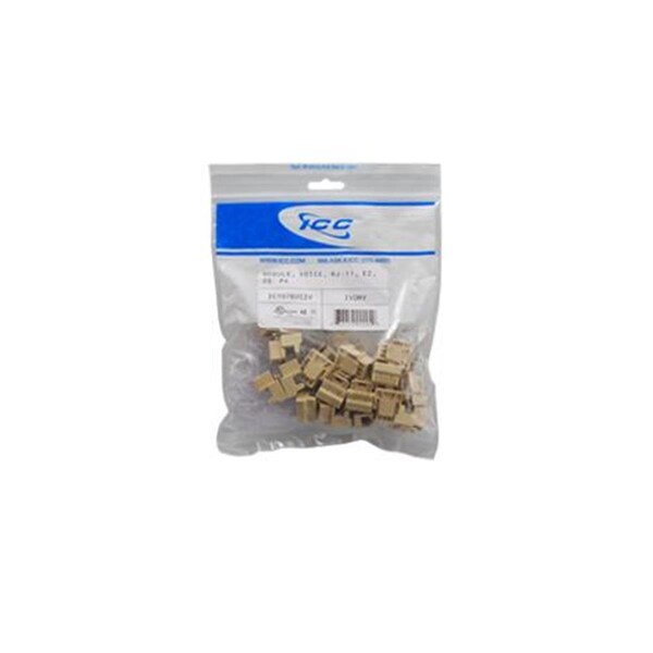 Icc ICC IC1076VCIV Cat 3 EZ Modular Connector; Ivory - IC1076VCIV