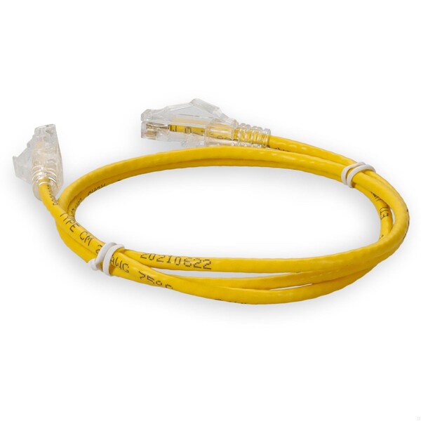 Add-On 4FT RJ-45 MALE TO RJ-45 MALE STRAIGHT YELLOW CAT6 SLIM UTP COPPER PVC - ADD-4FSLCAT6-YW