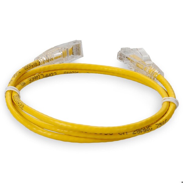 Add-On 4FT RJ-45 MALE TO RJ-45 MALE STRAIGHT YELLOW CAT6 SLIM UTP COPPER PVC - ADD-4FSLCAT6-YW