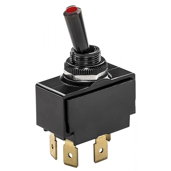 Interruptor basculante MARINE WHITECAP Ind 12 Voltios; 15 Amperios; Encendido/Apagado; Punta iluminada; Latón/Bakelita; Sin cubierta de seguridad - S-7054C