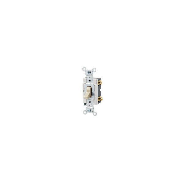 Interruptor de pared Leviton, 1 polo, 120/277V, 20A, color marfil, con palanca - 1221-SI