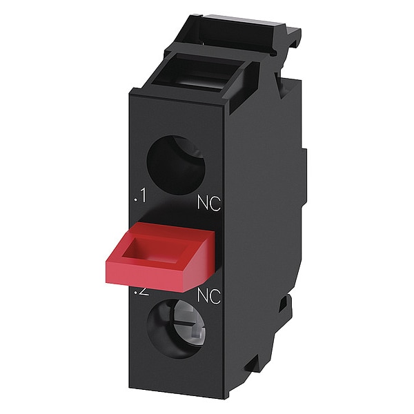 Bloque de contacto Siemens, Negro/Rojo, 1NC, 22mm, 3SU1 - 3SU14002AA101CA0
