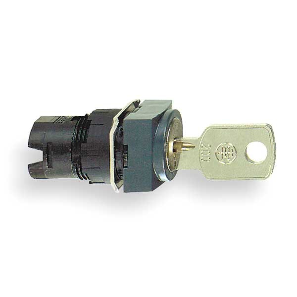 Schneider Electric Selector Switch No Iluminado, 16mm, 2 Posiciones, con Llave - ZB6CGC