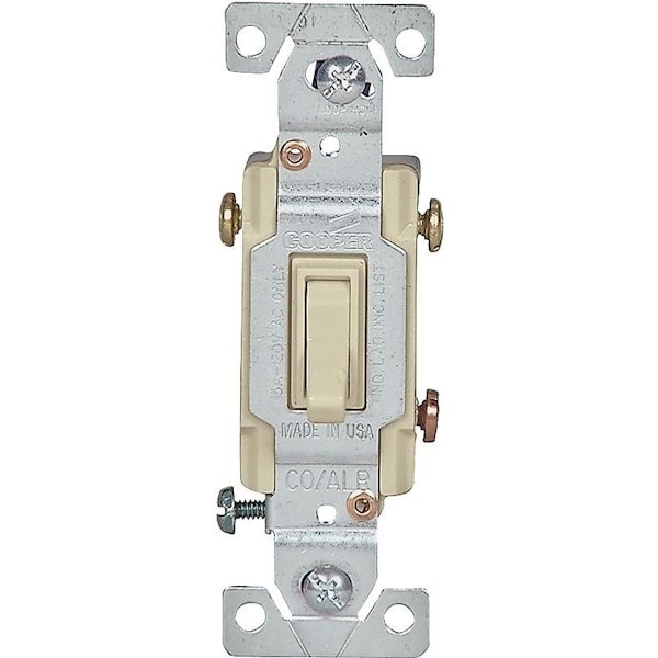 Dispositivo de cableado Eaton 5223V7VBU Interruptor basculante, 15 A, 120 V, Terminal con tornillo, Marfil - 5223-7V-BU