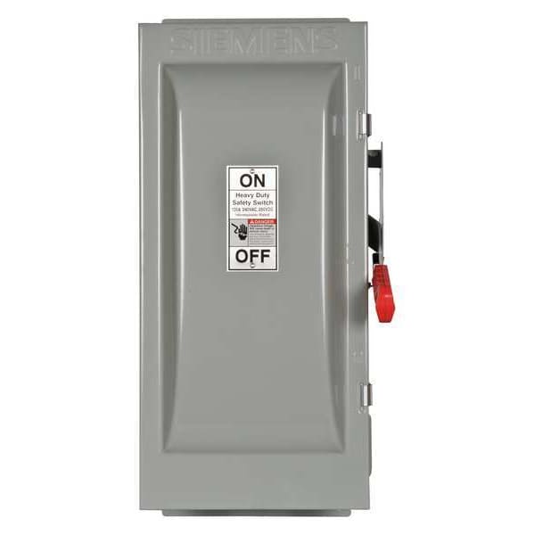 Interruptor de seguridad con fusibles Siemens, servicio pesado, 240V CA, 3PST, 100 A, NEMA 12 - HF323J
