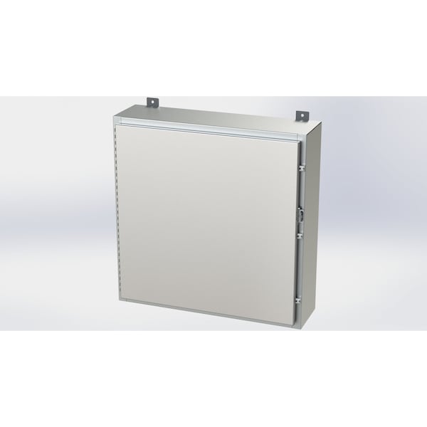 Saginaw Control & Engineering 304 Stainless Steel Electrical Enclosures, 30 in H, 8 in D, 30 in W, NEMA 4X, Hinged - SCE-30H3008SSLP